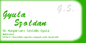 gyula szoldan business card